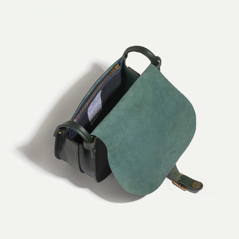 Bleu De Chauffe Sac Gibecière Diane L - Vert - Sac Besace Cuir Femme Fabriquée En France