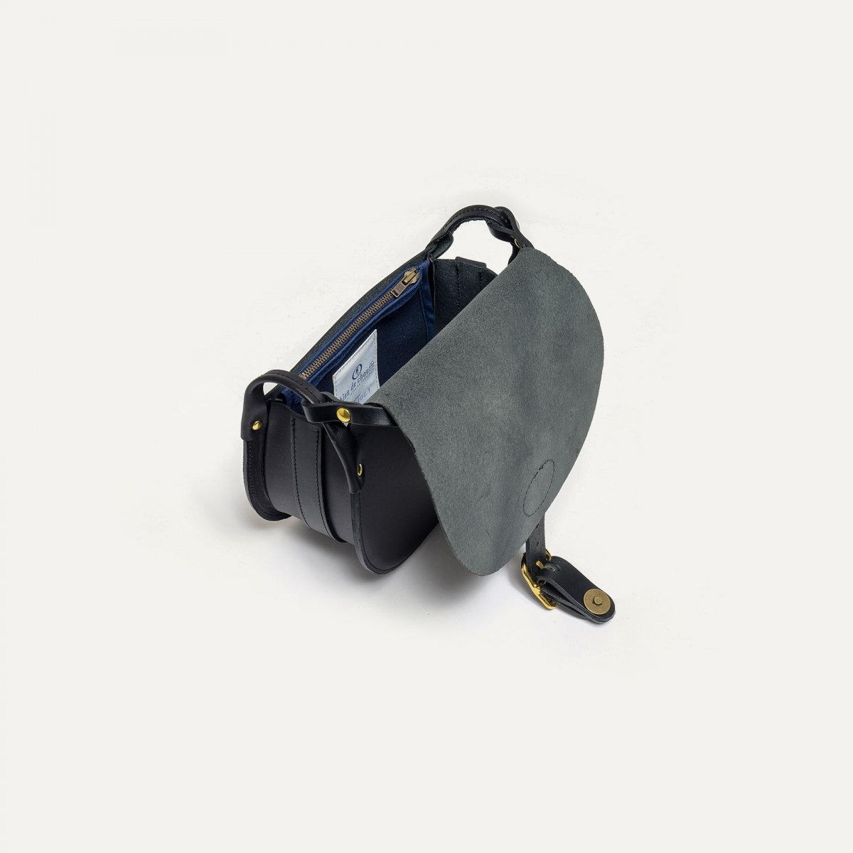 Bleu De Chauffe Sac Gibecière Diane M - Noir - Sac Bandoulière Cuir Femme Made In France