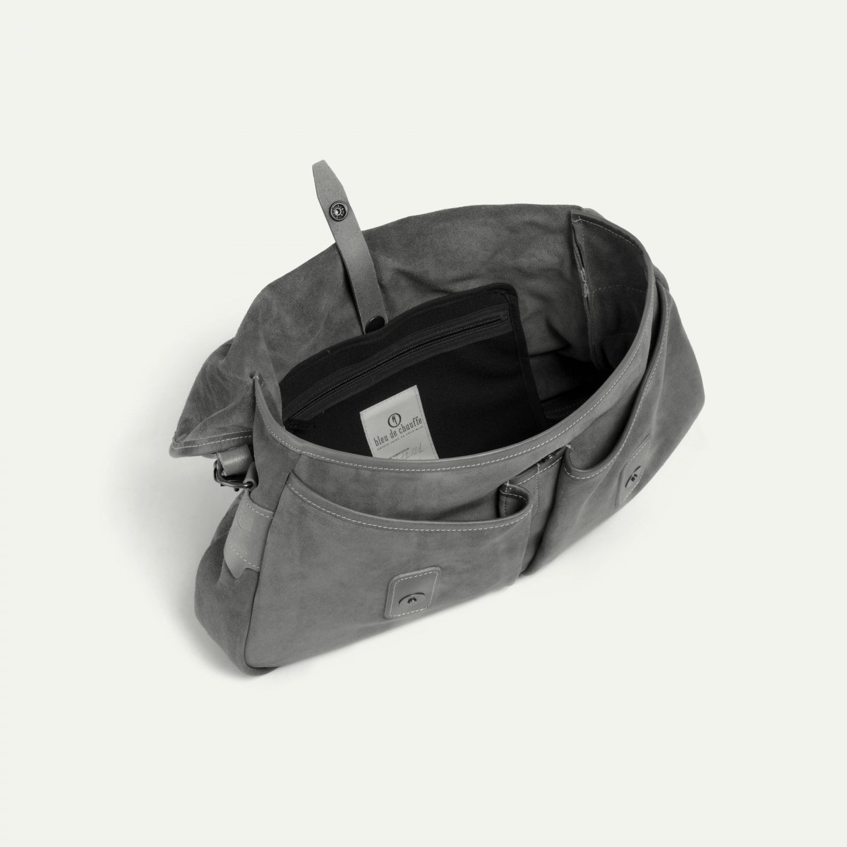 Bleu De Chauffe Sac Musette Du Pêcheur - Noir - Sac Besace Cuir - Bleu De Chauffe