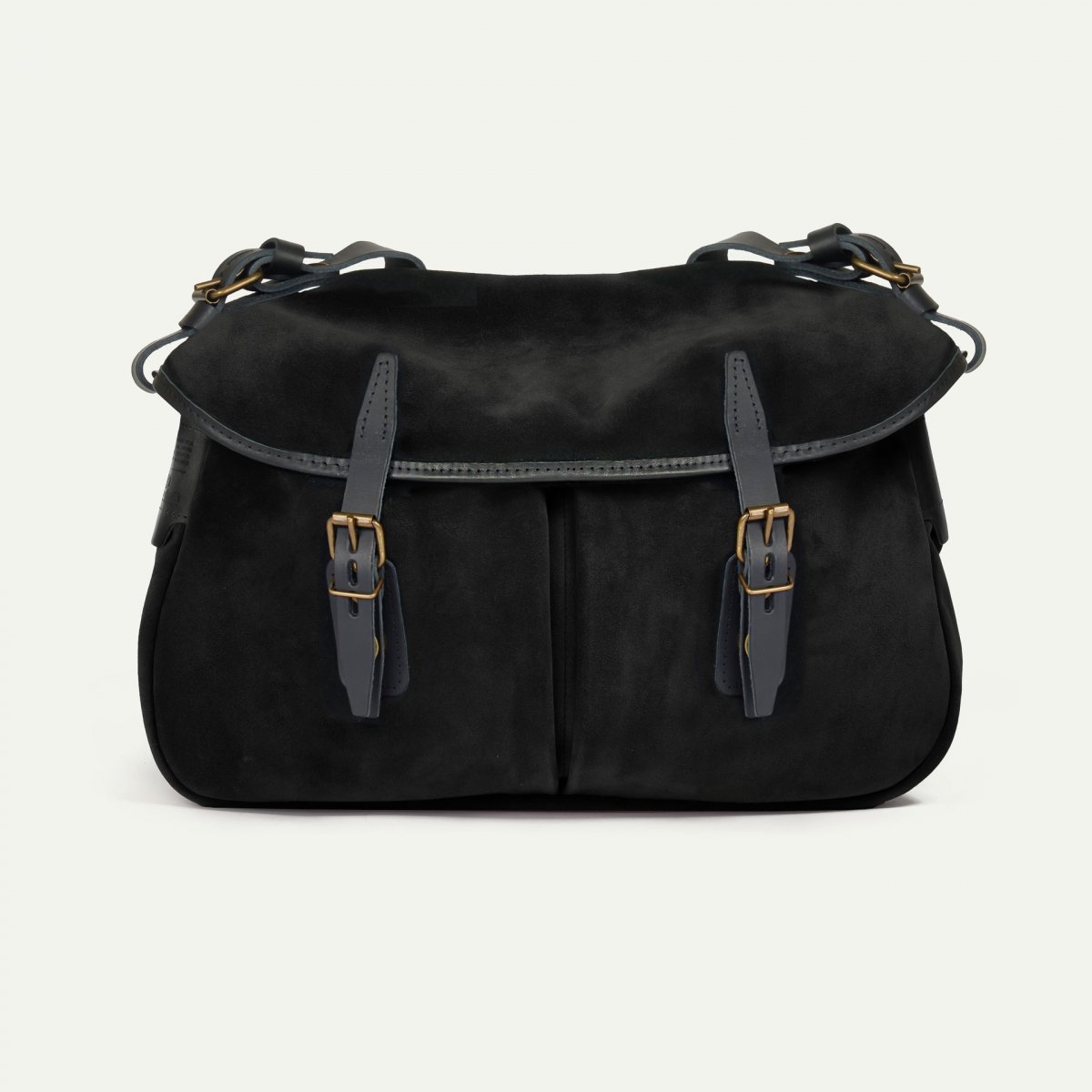 bleu de chauffe Sac Musette du Pêcheur - Noir - Sac besace cuir - Bleu de Chauffe
