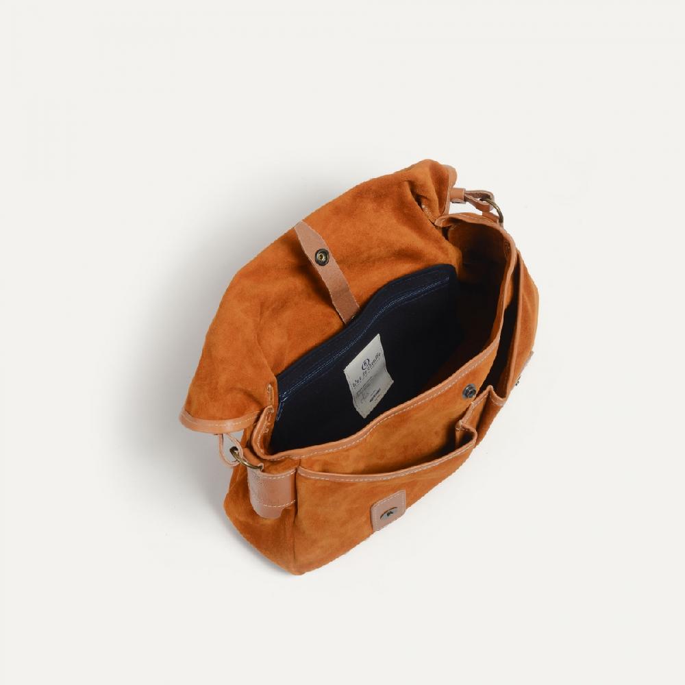 Bleu De Chauffe Sac Musette Du Pêcheur - Ocre - Sac Besace Porté Bandoulière Homme Femme Made In France