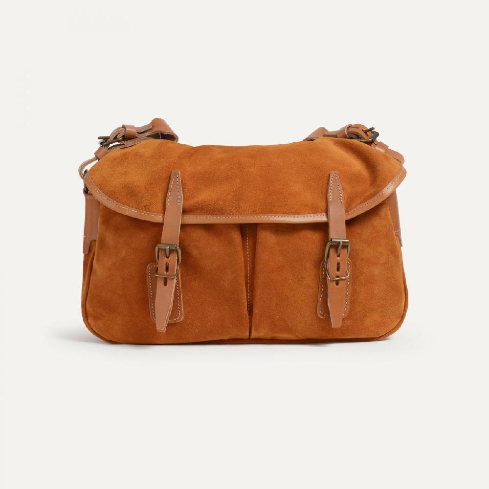 bleu de chauffe Sac Musette du Pêcheur - Ocre - Sac besace porté bandoulière Homme Femme made in France