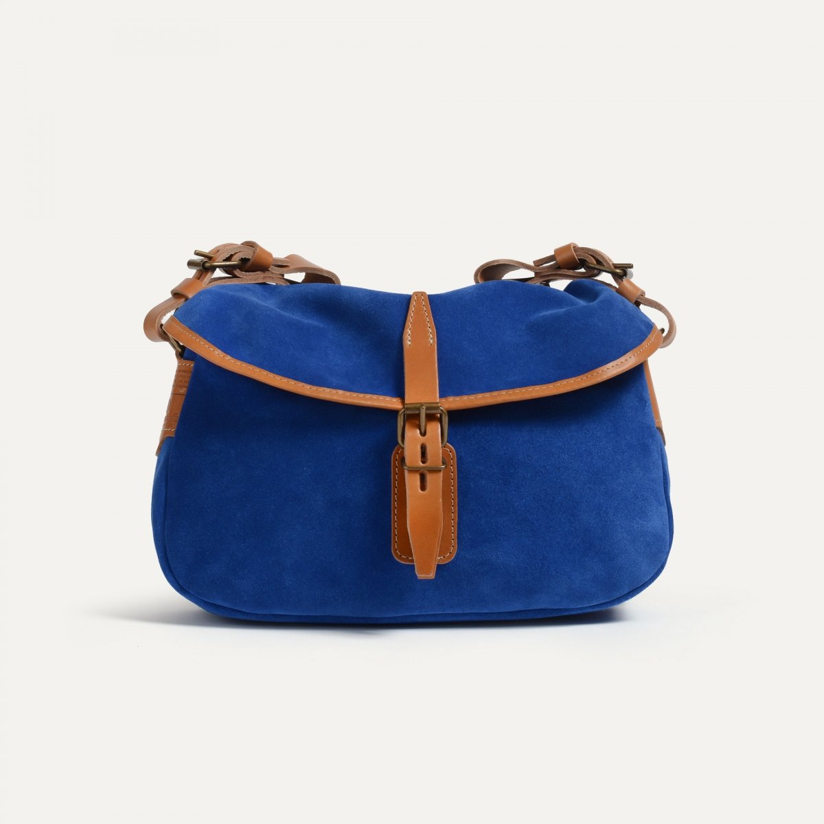 Bleu De Chauffe Sac Musette Du Pêcheur XS / Cuir Velours - Bleu Absolu
