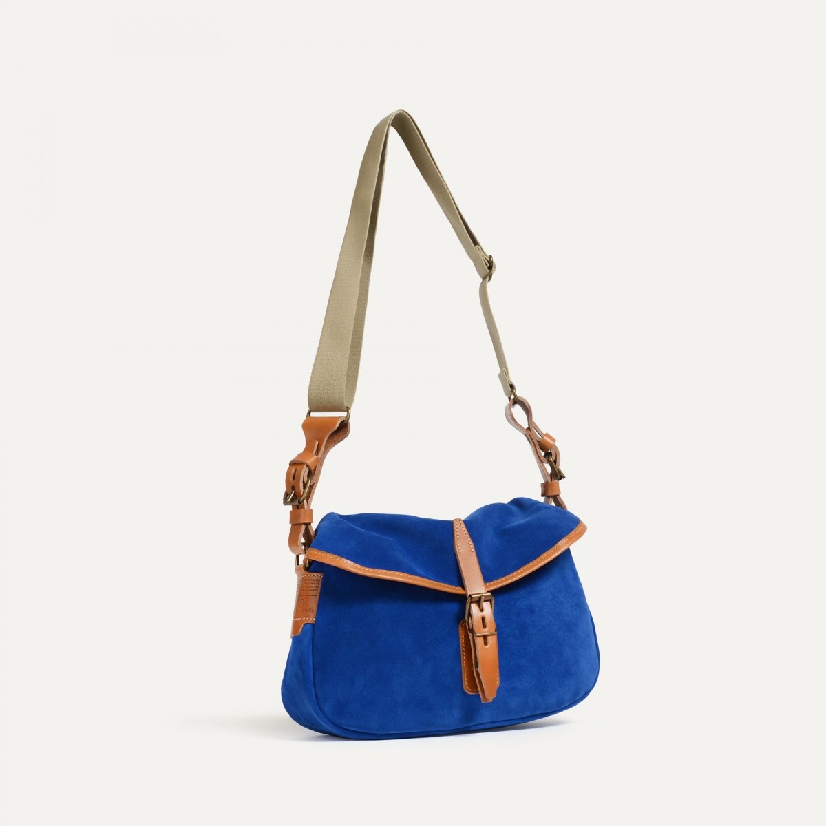 bleu de chauffe sac Musette du Pêcheur XS / Cuir Velours - Bleu Absolu
