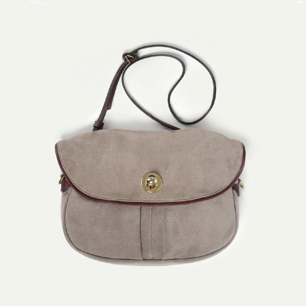 Bleu De Chauffe Sac Musette S Janice - Amande - Sac Besace Femme Made In France - Sac à Main Cuir Femme Bleu De Chauffe