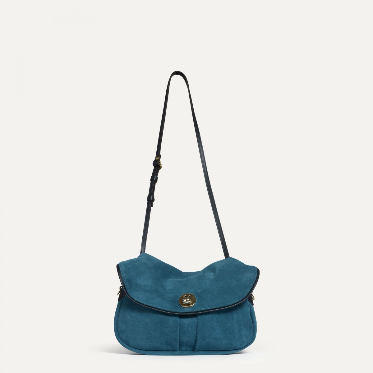 bleu de chauffe Sac Musette S Janice - Bleu Pétrole - sac cuir femme fabriqué en France - sac à main cuir femme Bleu de Chauffe