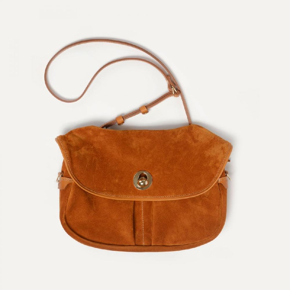 Bleu De Chauffe Sac Musette S Janice - Ocre - Sac Cuir Femme Fabriqué En France - Sac à Main Cuir Femme Bleu De Chauffe