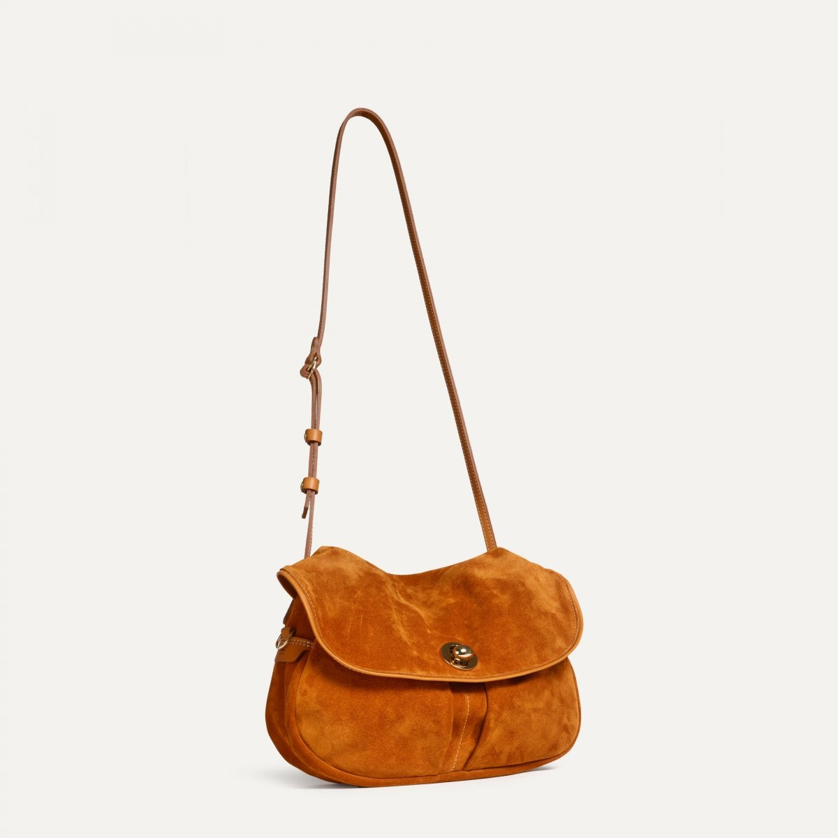 Bleu De Chauffe Sac Musette S Janice - Ocre - Sac Cuir Femme Fabriqué En France - Sac à Main Cuir Femme Bleu De Chauffe