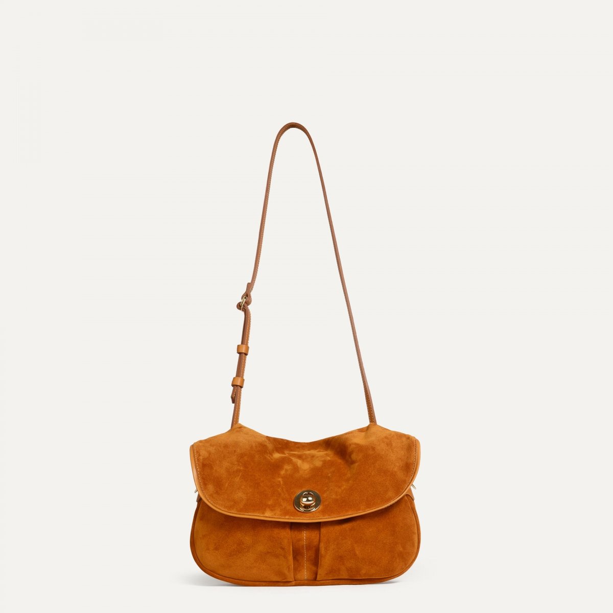 bleu de chauffe Sac Musette S Janice - Ocre - sac cuir femme fabriqué en France - sac à main cuir femme Bleu de Chauffe