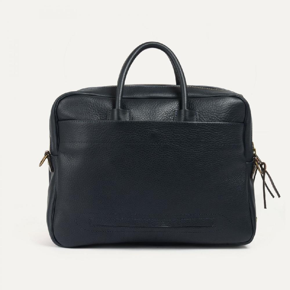 Bleu De Chauffe Sac Porte Ordinateur ZEPPO - Bleu Marine - Sac Cuir Homme Made In France