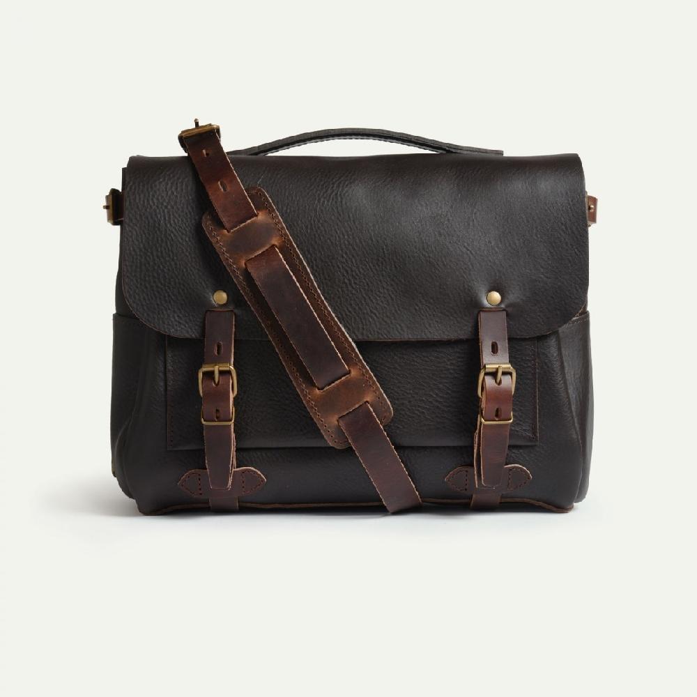 Bleu De Chauffe Sac Postier Eclair - Marron - Sac Cartable Messenger Cuir Homme