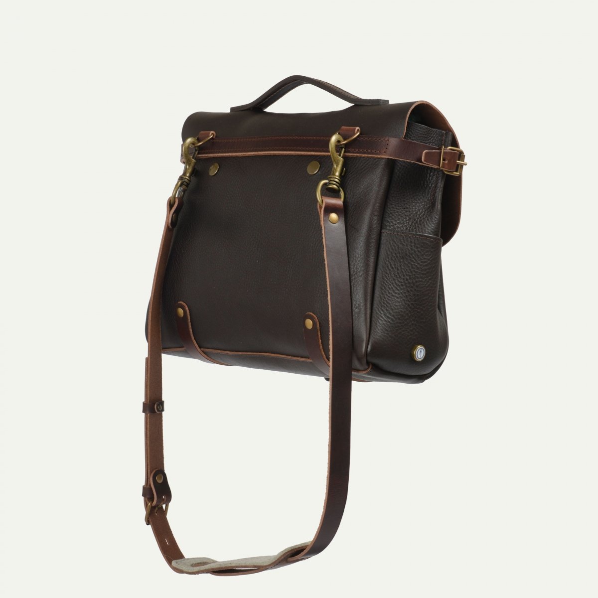 Bleu De Chauffe Sac Postier Eclair - Marron - Sac Cartable Messenger Cuir Homme