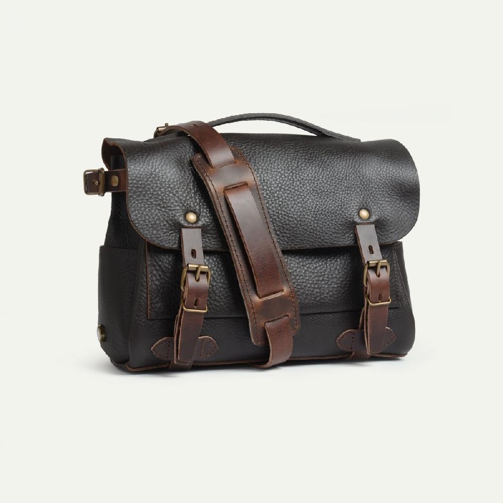 bleu de chauffe Sac Postier Eclair S - Marron - Sac besace cuir Fabriqué en France I Bleu de Chauffe