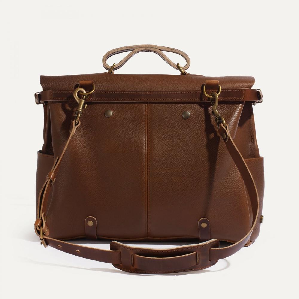 Bleu De Chauffe Sac Postier Irving 48H Marron - Sac Cartable Cuir Homme Made In France