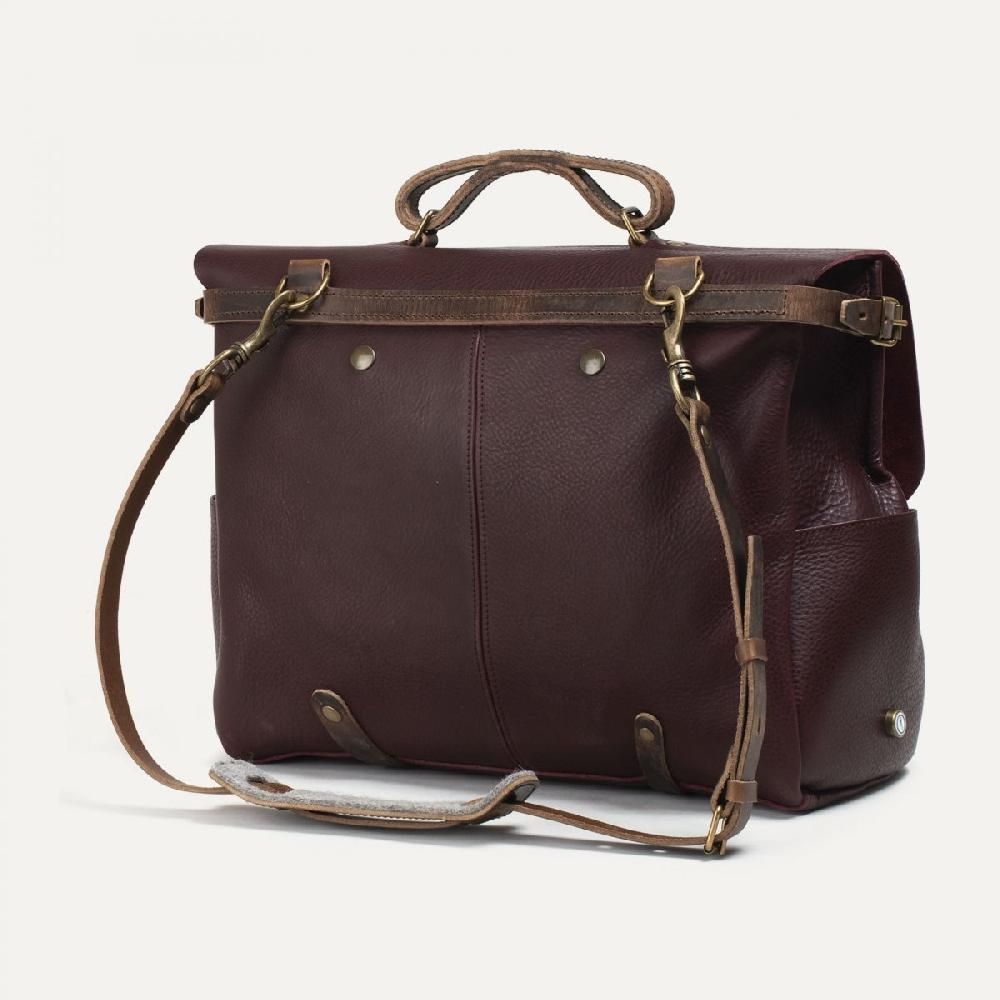 Bleu De Chauffe Sac Postier Irving 48H - Tourbe - Sac Cartable Cuir Homme Made In France