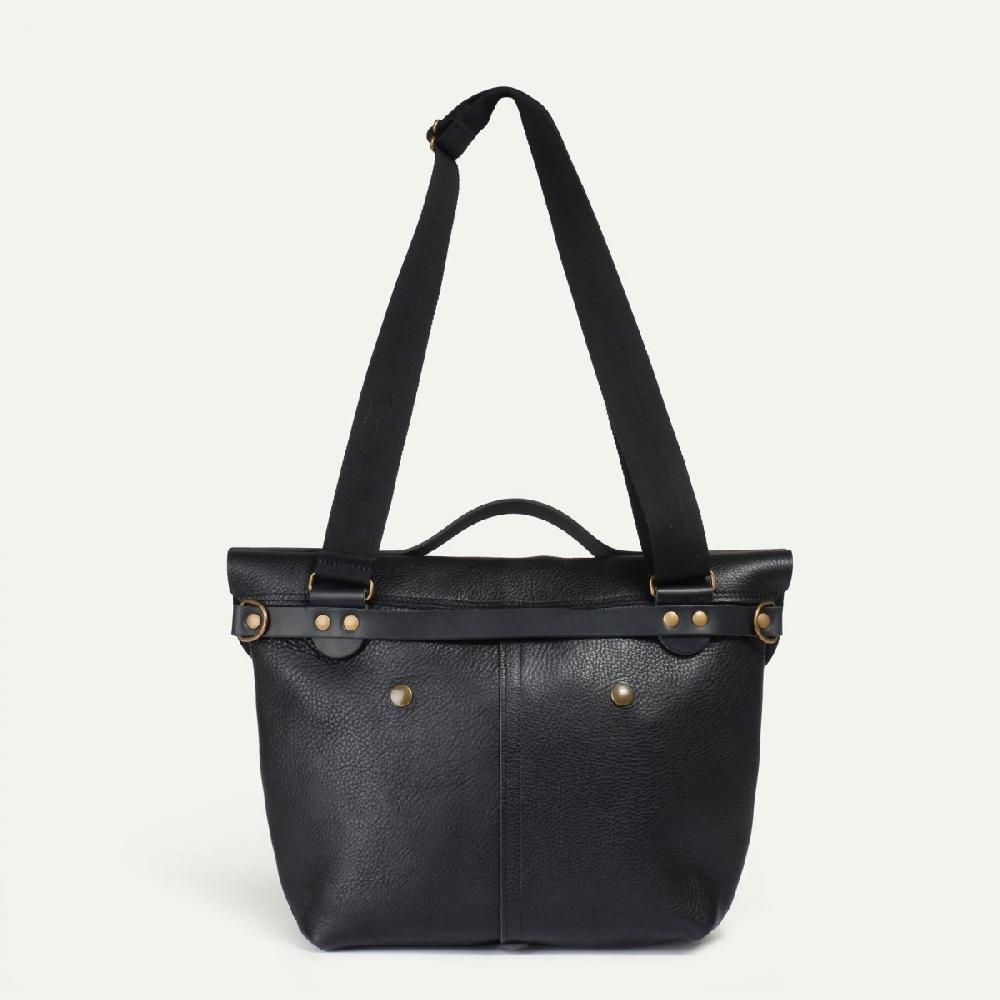 Bleu De Chauffe Sac Postier Lazard - Noir - Sac Besace Homme En Cuir - Bleu De Chauffe