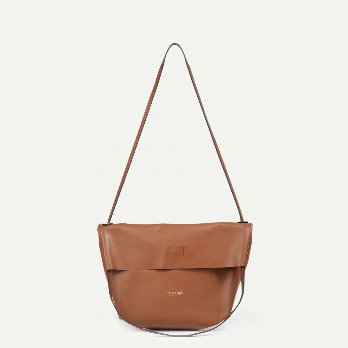 Bleu De Chauffe Sac Souple Double Porté Mission - Camel - Sac à Main Femme Made In France