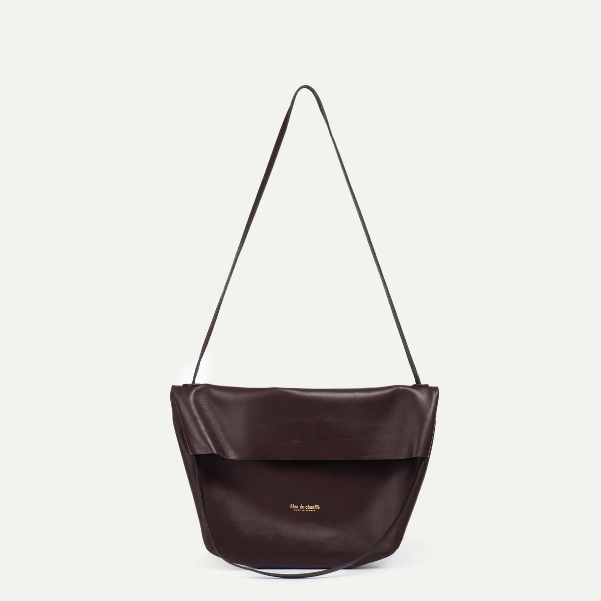 Bleu De Chauffe Sac Souple Double Porté Mission - Tourbe - Sac à Main Femme Made In France