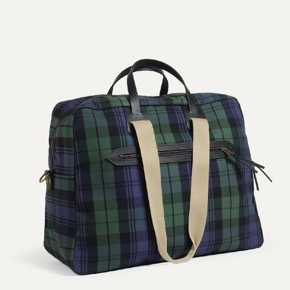 bleu de chauffe Sac voyage aviateur Missak - Tartan Bleu Marine - Bleu de Chauffe