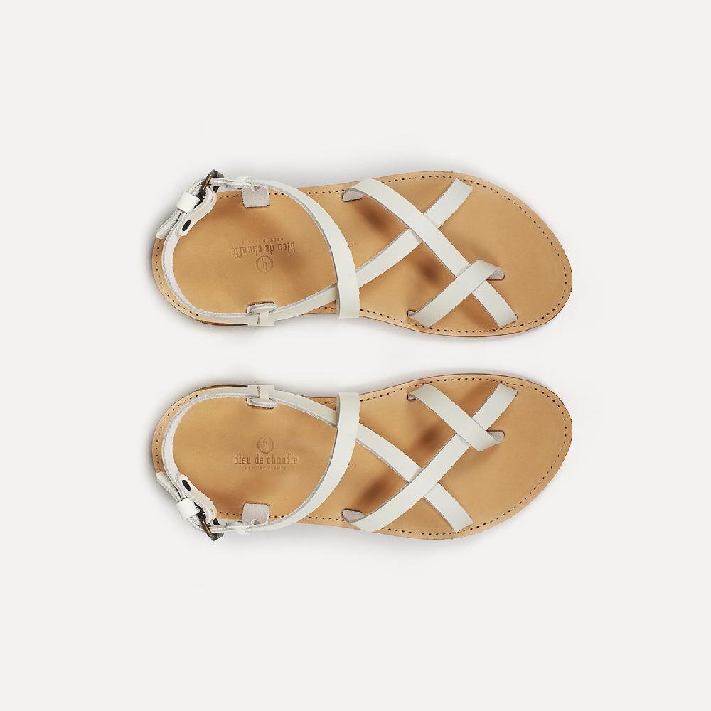 bleu de chauffe Sandales cuir Femme Nara - Made in France