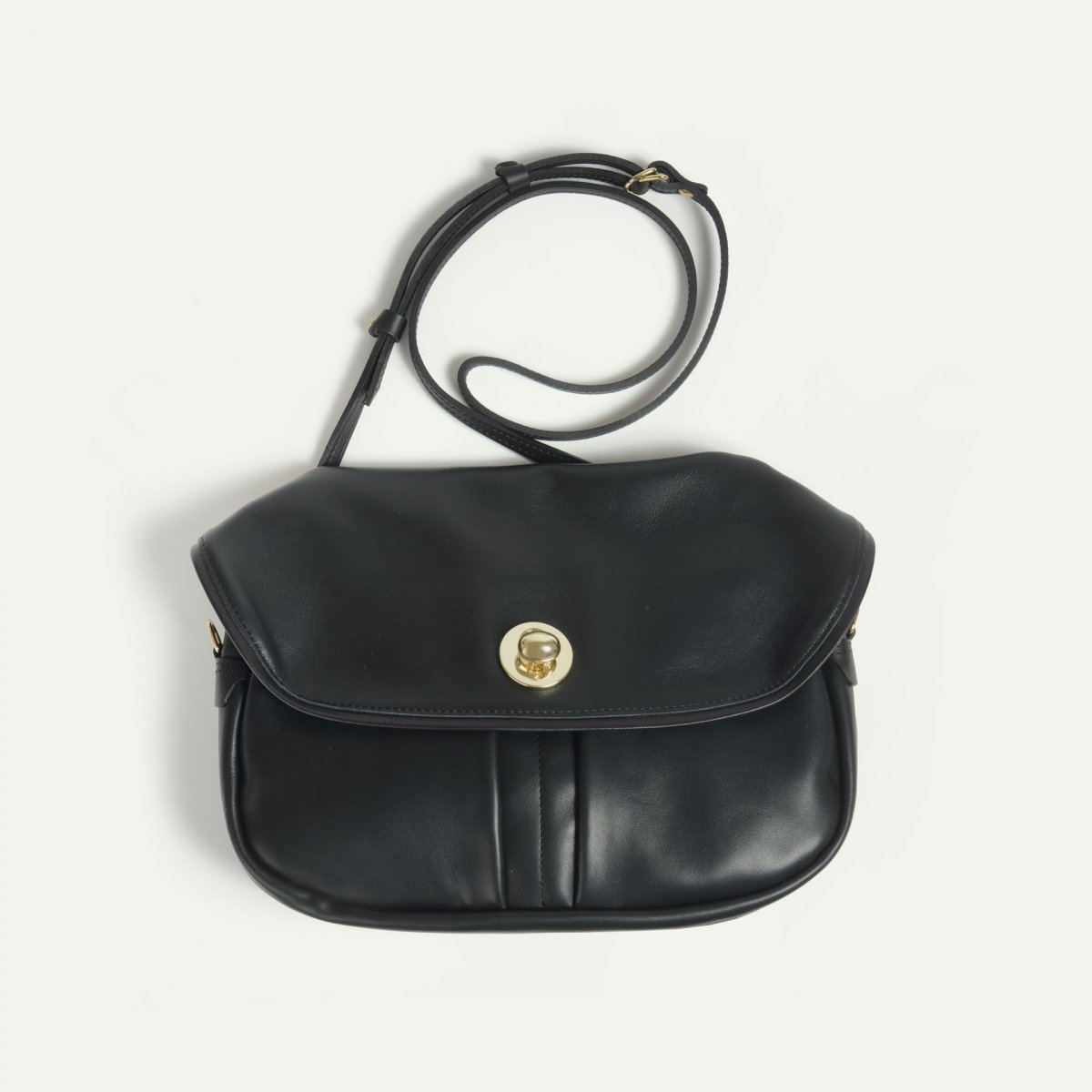 Bleu De Chauffe Soft Musette S Janice - Noir - Sac à Main Cuir Femme Made In France