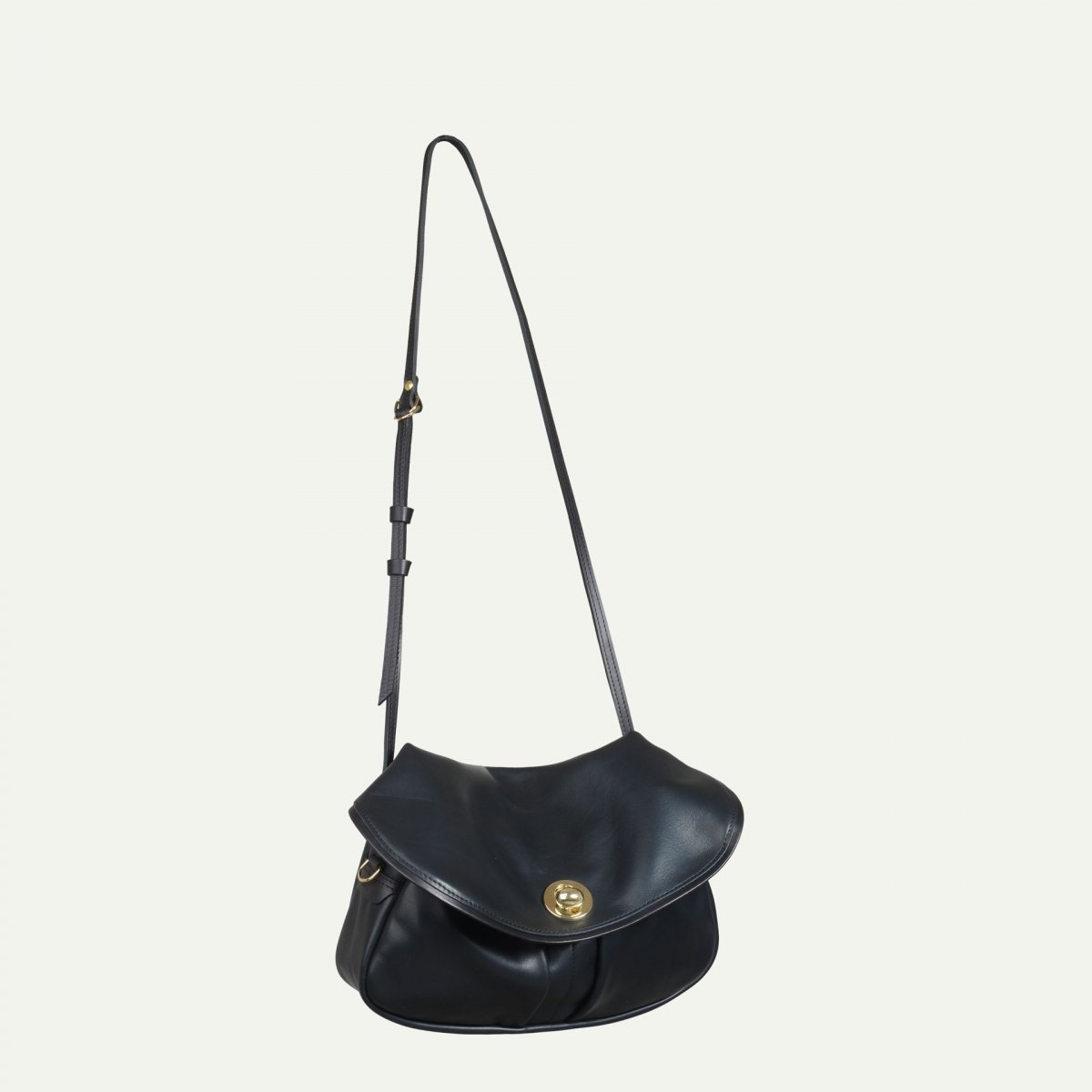 Bleu De Chauffe Soft Musette S Janice - Noir - Sac à Main Cuir Femme Made In France