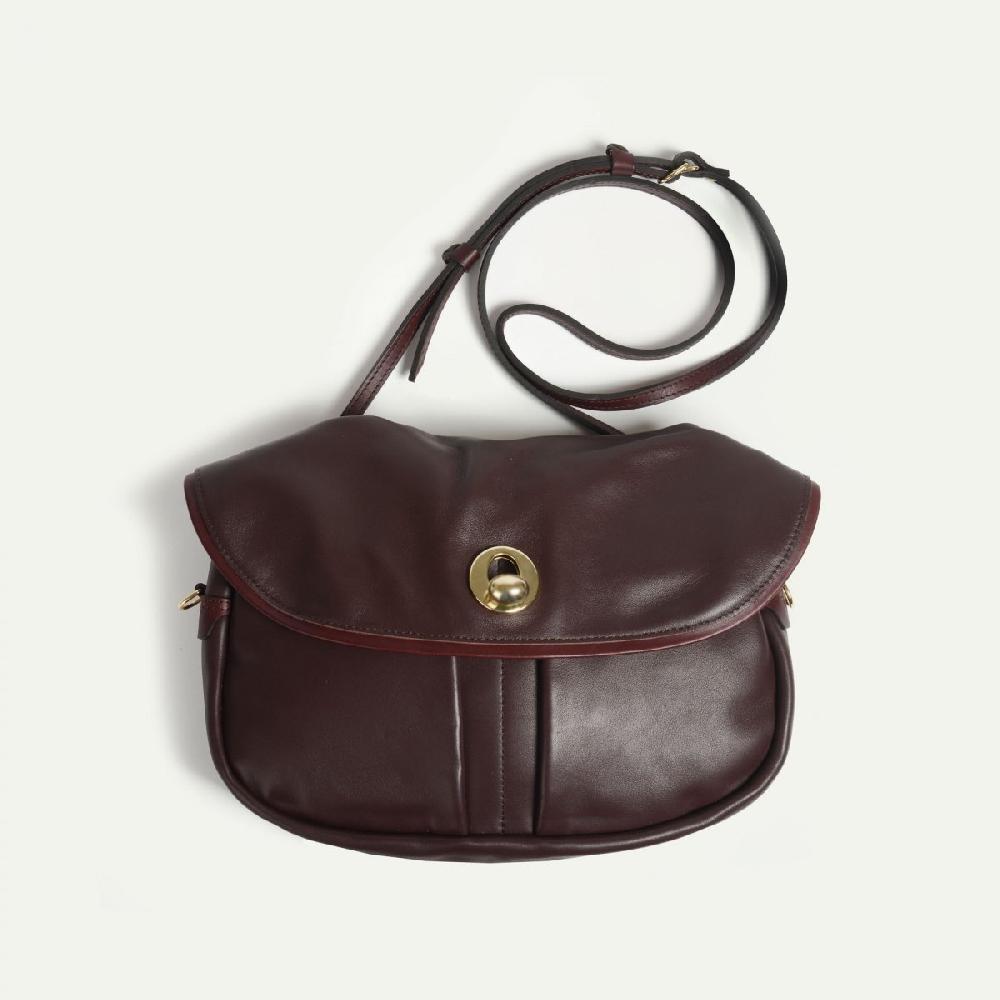 Bleu De Chauffe Soft Musette S Janice - Tourbe - Sac à Main Femme Fabriqué En France