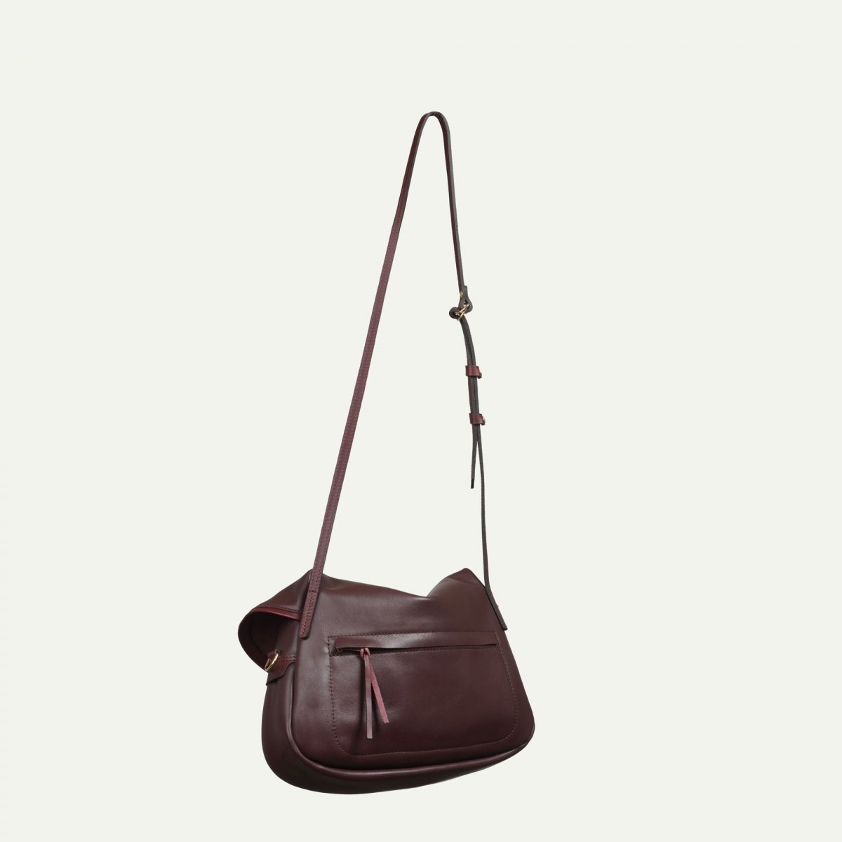 Bleu De Chauffe Soft Musette S Janice - Tourbe - Sac à Main Femme Fabriqué En France