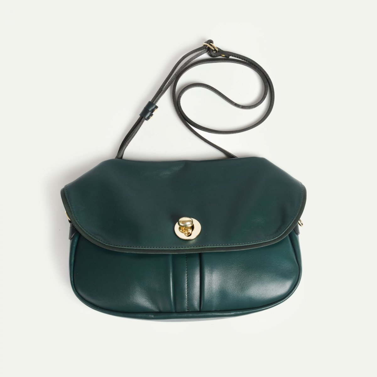 Bleu De Chauffe Soft Musette S Janice - Vert Serpentine - Sac à Main Cuir Femme Bleu De Chauffe