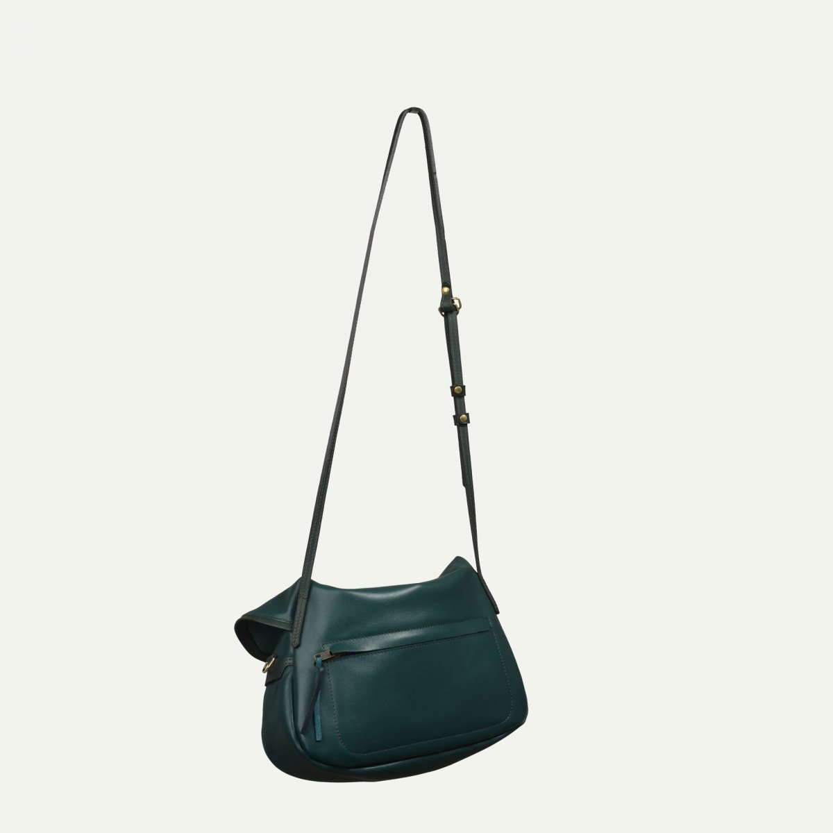 Bleu De Chauffe Soft Musette S Janice - Vert Serpentine - Sac à Main Cuir Femme Bleu De Chauffe