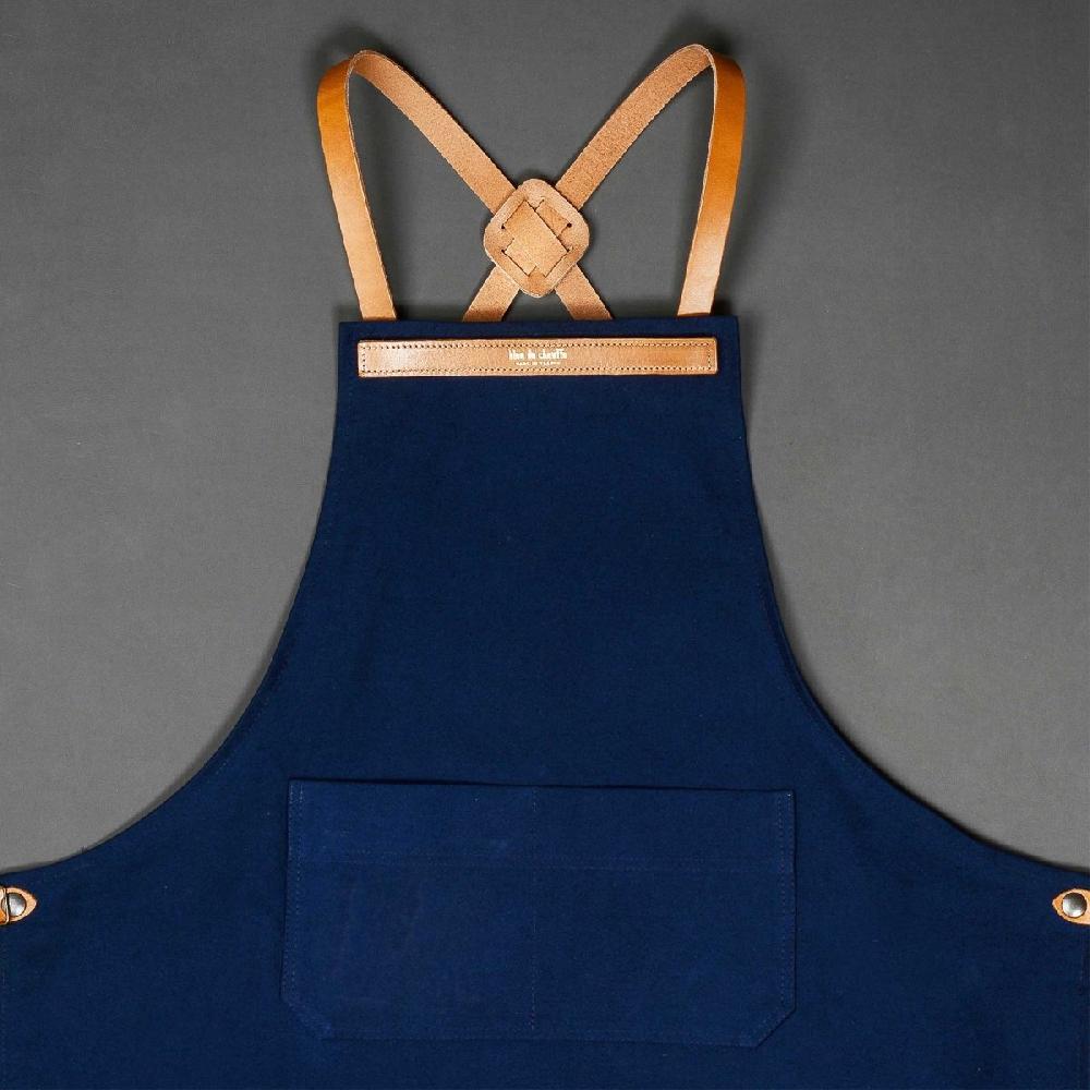 Bleu De Chauffe Tablier En Toile Et Cuir - Made In France
