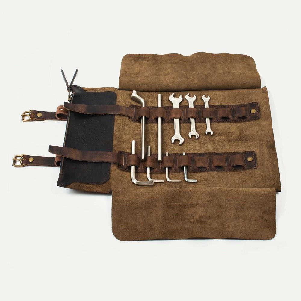 bleu de chauffe Tool Roll - Marron Brun - Trousse à Outils Cuir