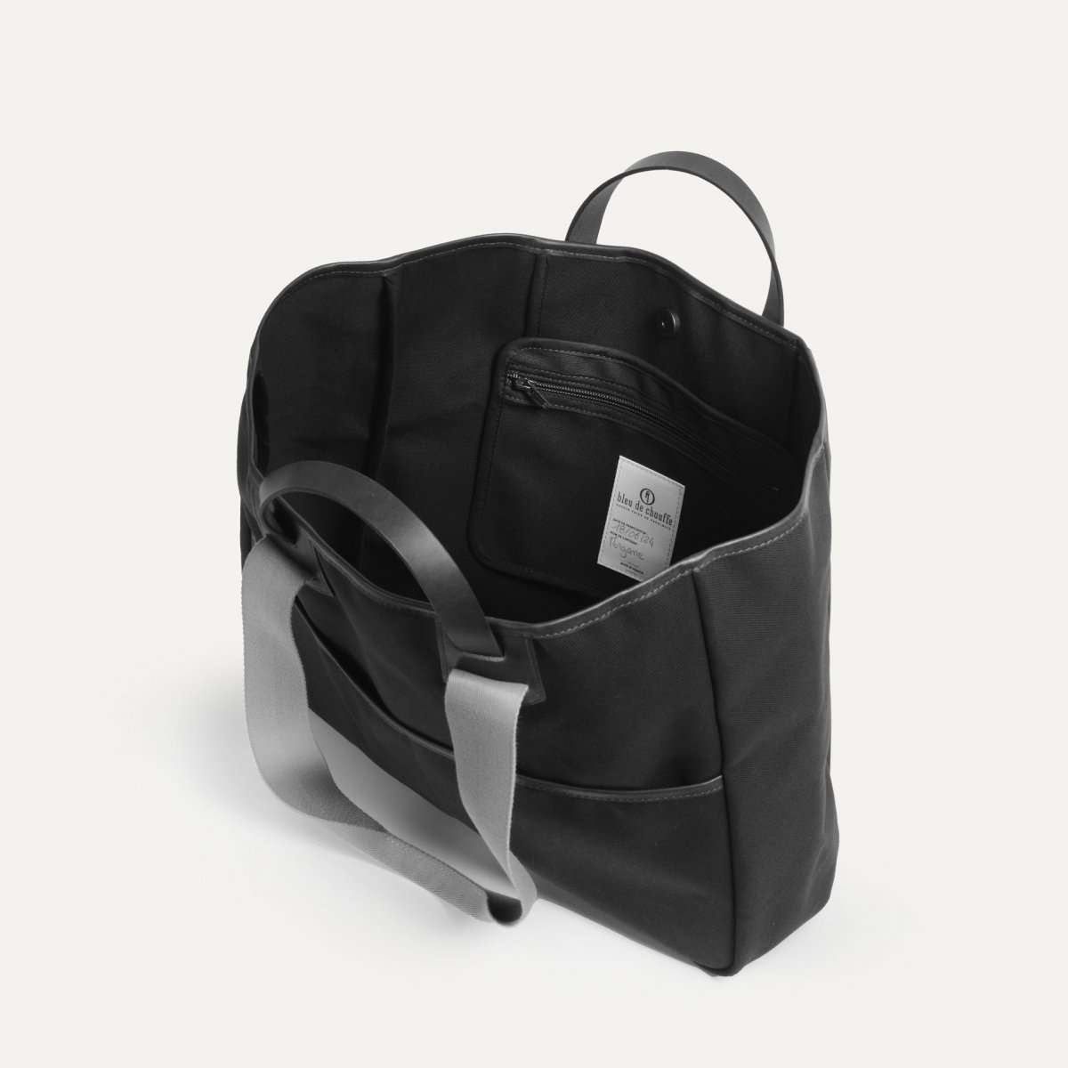 Bleu De Chauffe Tote Bag Meline - Kaki - Cabas Toile Et Cuir Made In France Homme Et Femme