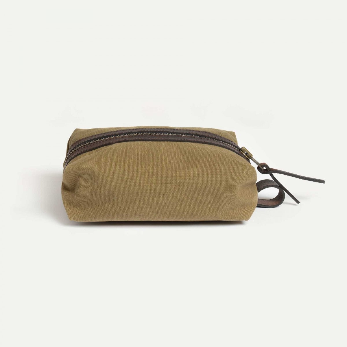 Bleu De Chauffe Trousse De Toilette ZAZOU - Kaki Us Stonewashed / Toile Et Cuir