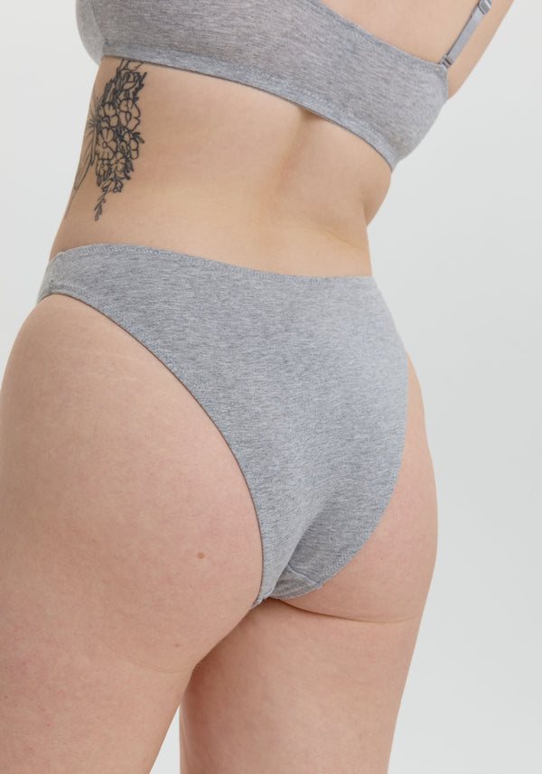 Blush Lingerie Bikini Échancré The Cotton Pour Femmes Gris Chiné