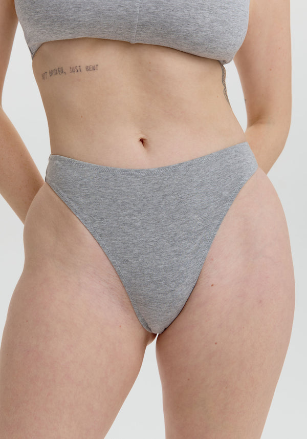 blush lingerie Bikini Échancré The Cotton Pour Femmes Gris Chiné