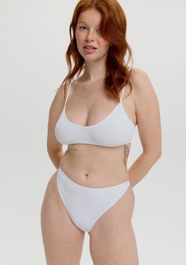 Blush Lingerie Bikini Échancré The Rib Pour Femmes Blanc