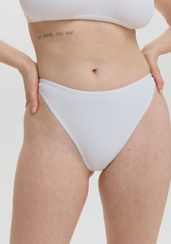 blush lingerie Bikini Échancré The Rib Pour Femmes Blanc