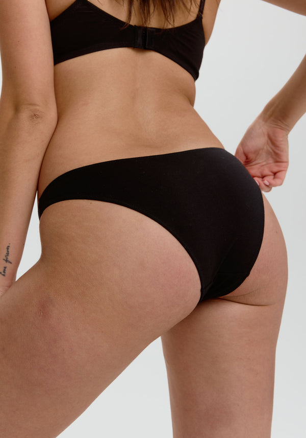 blush lingerie Bikini Taille Basse The Cotton Pour Femmes Noir