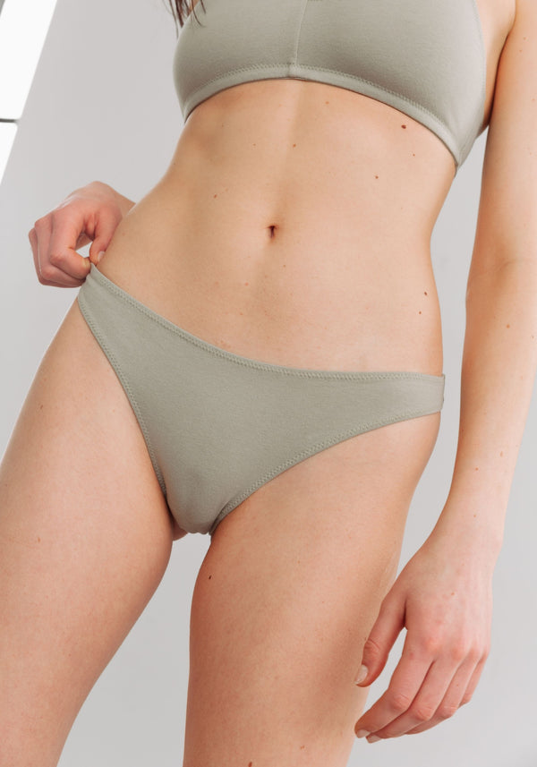 blush lingerie Bikini Taille Basse The Cotton Pour Femmes Sauge
