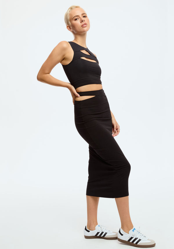 Blush Lingerie Jupe Midi Nova Pour Femmes Noir