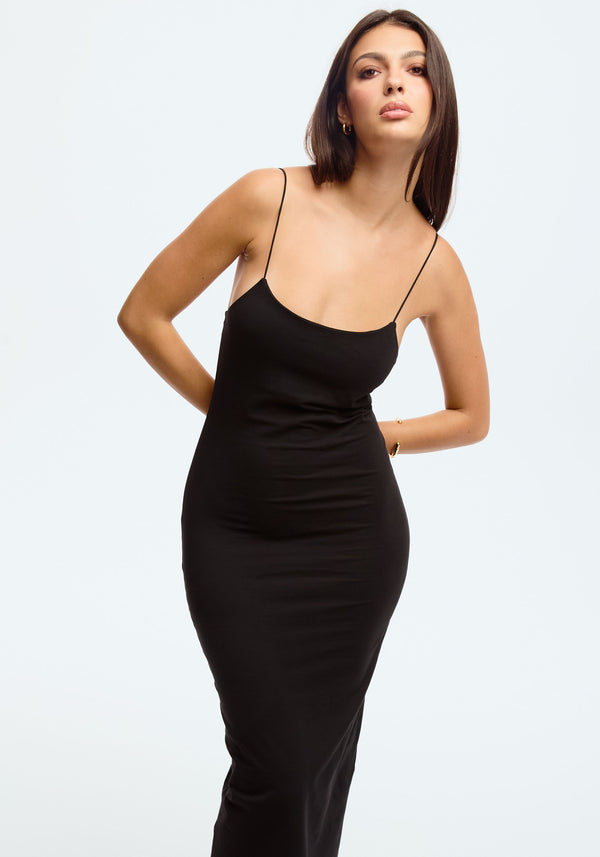 blush lingerie Robe Longue Ace Pour Femmes Noir