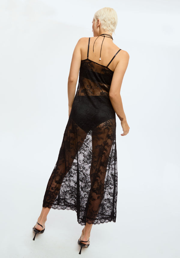 Blush Lingerie Robe Longue Venus Pour Femmes Noir