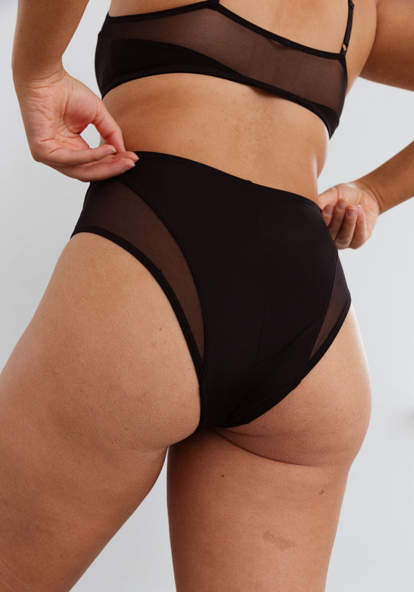 blush lingerie Caleçon Taille Haute Flow Pour Femmes Noir