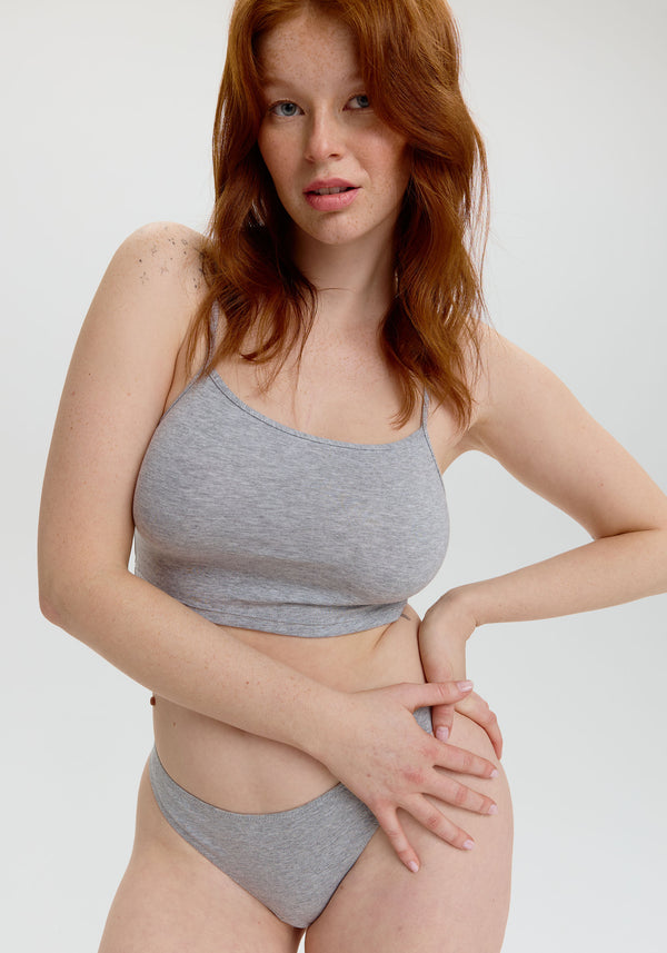 Blush Lingerie Cami Courte The Cotton Pour Femmes Gris Chiné