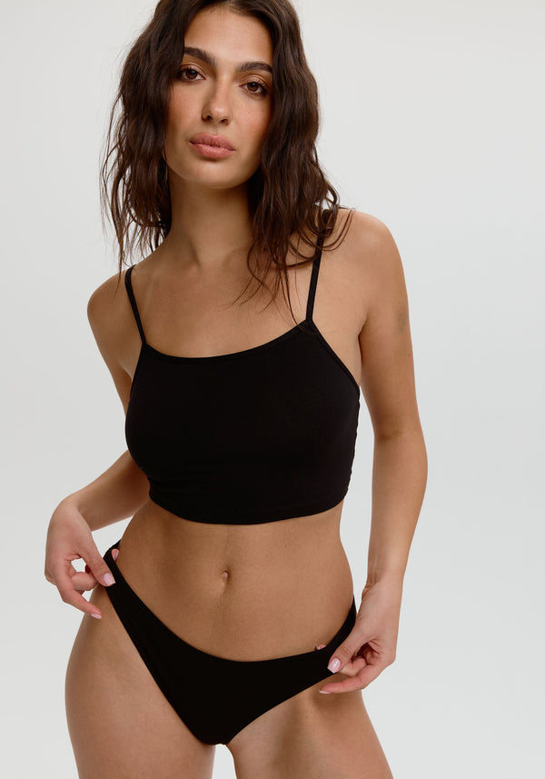 Blush Lingerie Cami Courte The Cotton Pour Femmes Noir