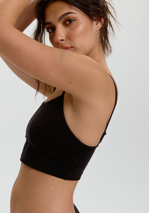 Blush Lingerie Cami Courte The Cotton Pour Femmes Noir