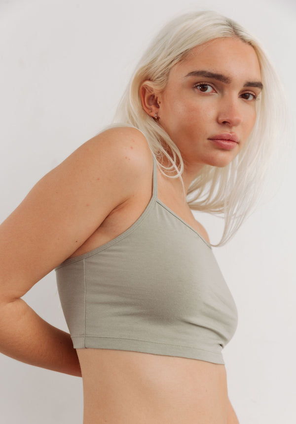 blush lingerie Cami Courte The Cotton Pour Femmes Sauge