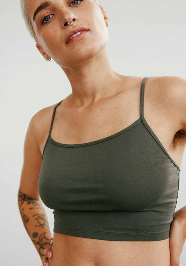 blush lingerie Cami Courte The Cotton Pour Femmes Vert Forêt