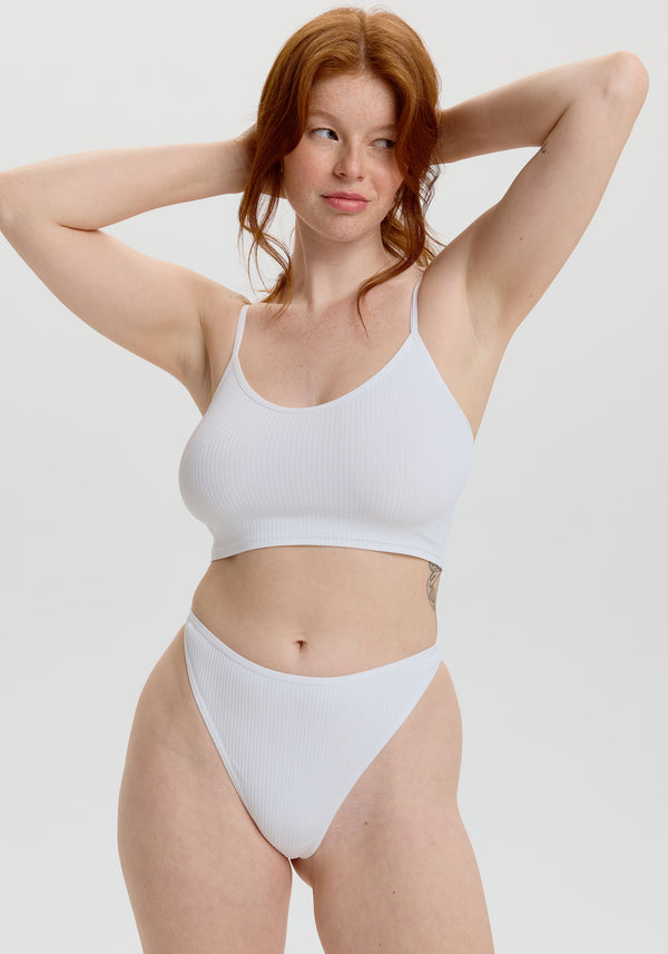 Blush Lingerie Cami Courte The Rib Pour Femmes Blanc
